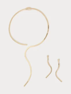 Collier e orecchini a onda - ORO