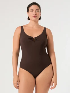 Costume intero con anello - CIOCCOLATO