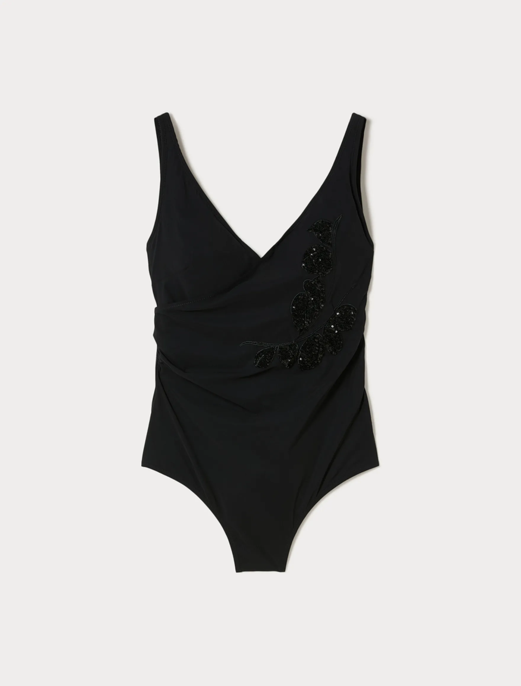 Costume intero con ricamo - NERO
