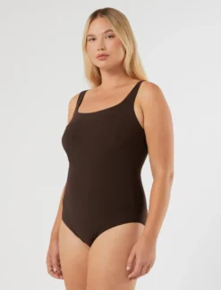Costume intero con tagli - CIOCCOLATO