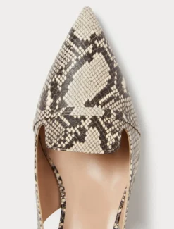 Décolleté sling back in pelle animalier - NATURALE
