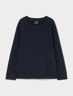Felpa in cotone stretch - BLU NOTTE