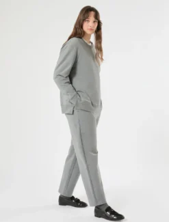 Felpa in cotone stretch - GRIGIO MEDIO