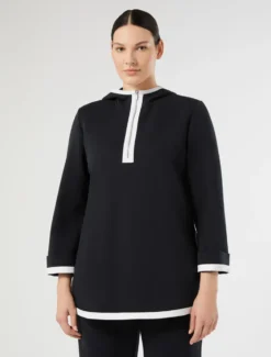 Felpa in jersey double - BLU NOTTE