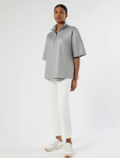 Felpa in jersey laminato - GRIGIO MEDIO