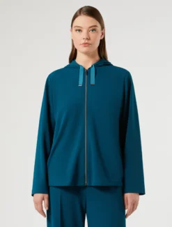 Felpa in scuba stretch - PETROLIO