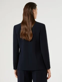 Giacca blazer doppiopetto in cady - BLU NOTTE