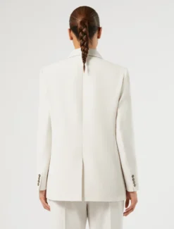Giacca blazer doppiopetto in cady - GHIACCIO