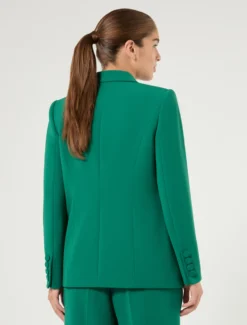 Giacca blazer doppiopetto in cady - VERDE SMERALDO