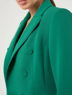 Giacca blazer doppiopetto in cady - VERDE SMERALDO
