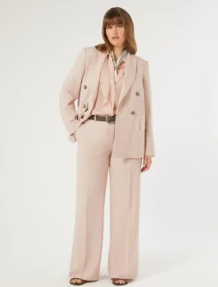Giacca blazer doppiopetto in twill - ROSA SFUMATO