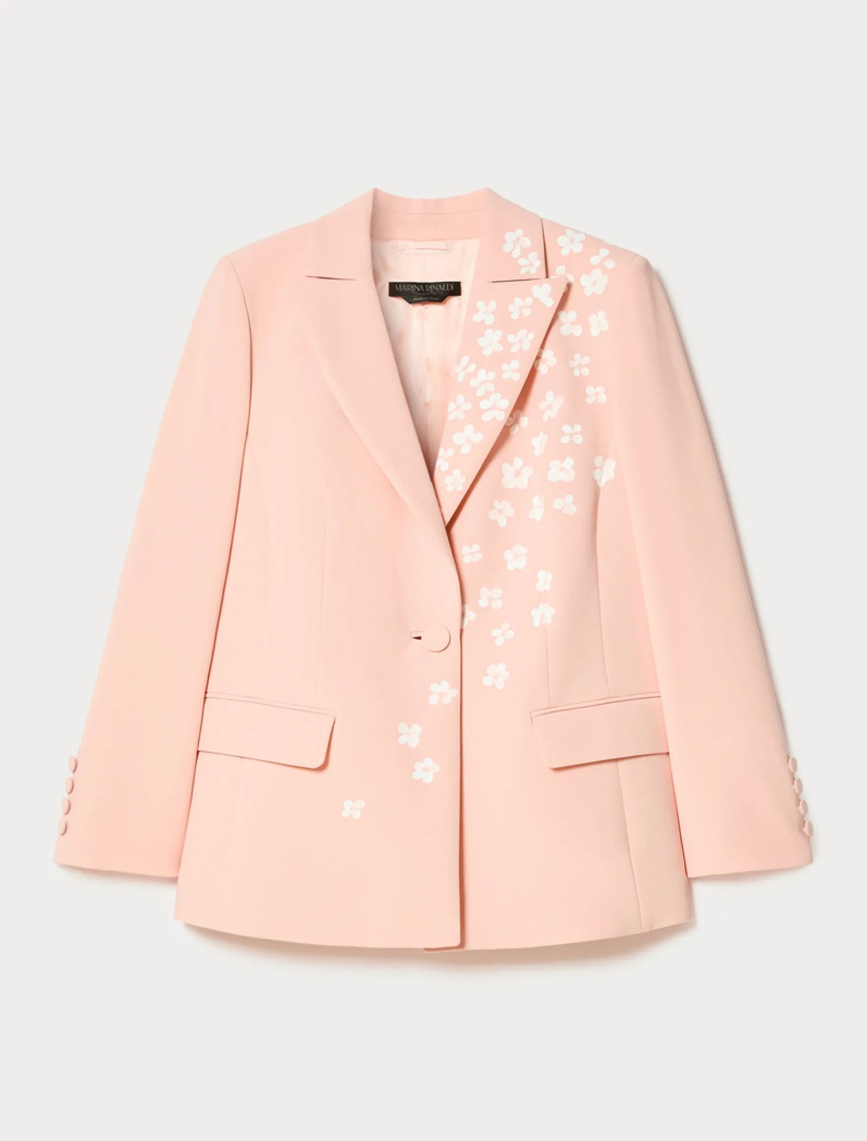 Giacca blazer in cady con fiori - ROSA
