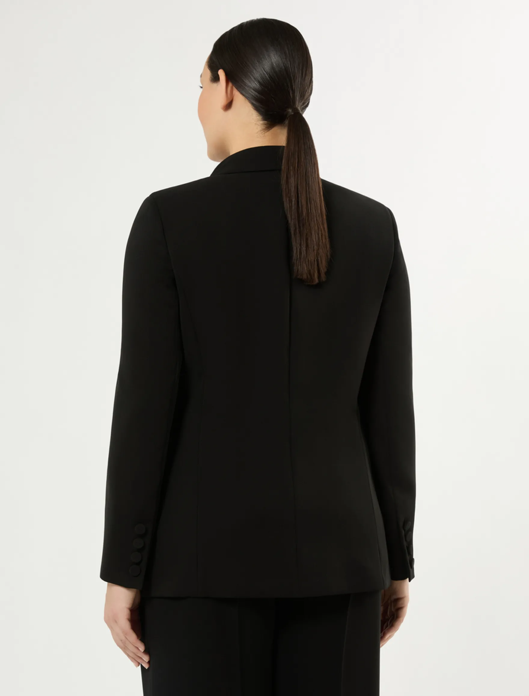 Giacca blazer in cady con ricamo - NERO