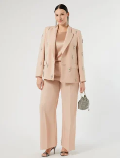 Giacca blazer in cady con ricamo - SKIN
