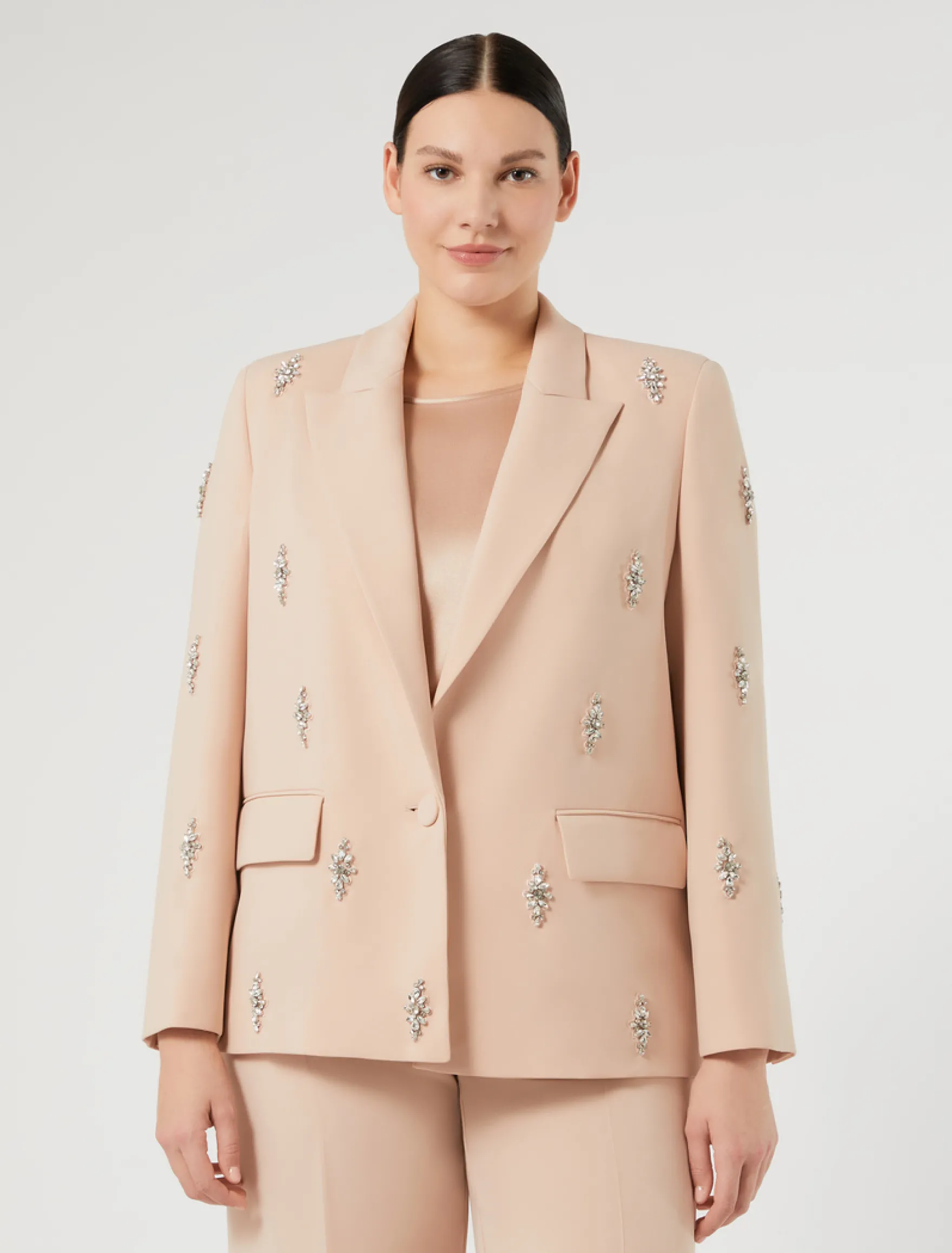 Giacca blazer in cady con ricamo - SKIN