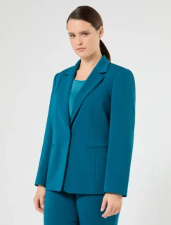 Giacca blazer in cady - PETROLIO
