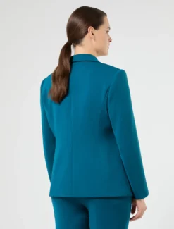 Giacca blazer in cady - PETROLIO
