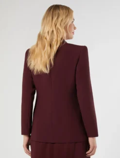 Giacca blazer in envers satin - ROSSO VIOLA