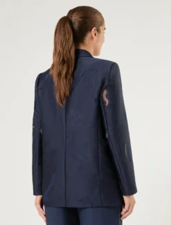 Giacca blazer in fil coupé - BLU