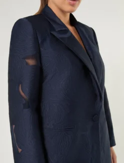 Giacca blazer in fil coupé - BLU