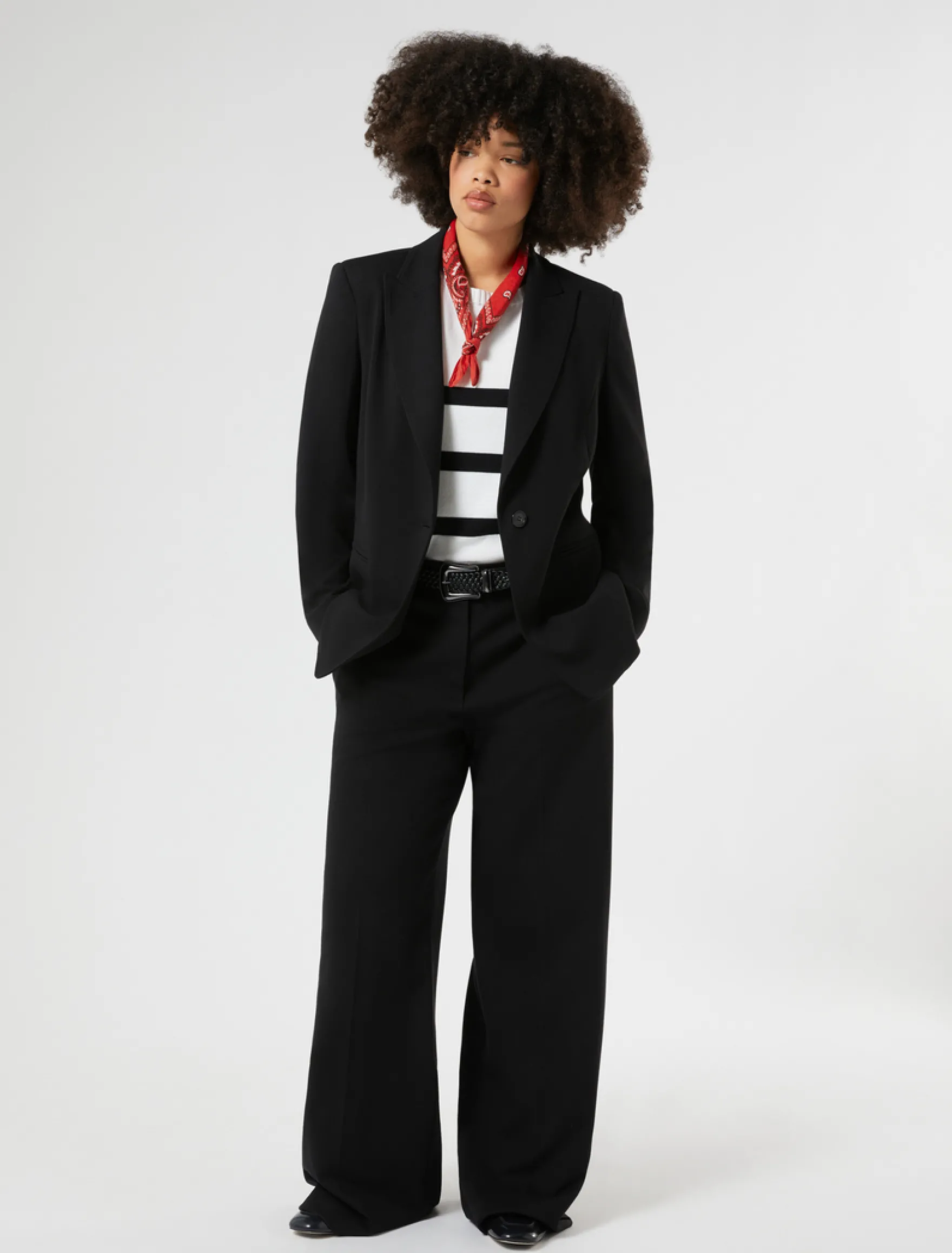 Giacca blazer in jersey - NERO