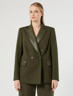 Giacca blazer in jersey - VERDE OLIVA