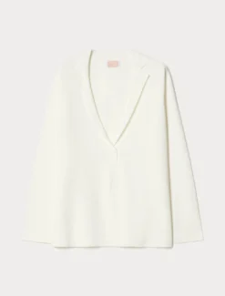 Giacca blazer in maglia - BIANCO