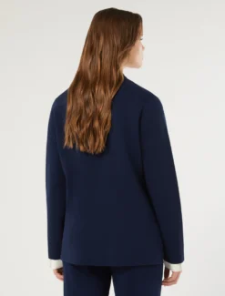 Giacca blazer in maglia - BLU NOTTE
