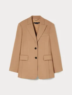 Giacca blazer in pura lana - CAMMELLO