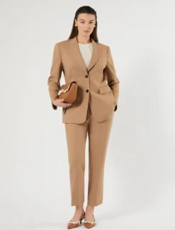 Giacca blazer in pura lana - CAMMELLO