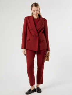 Giacca blazer in stuoia mélange - BORDEAUX