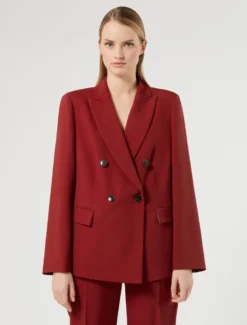 Giacca blazer in stuoia mélange - BORDEAUX