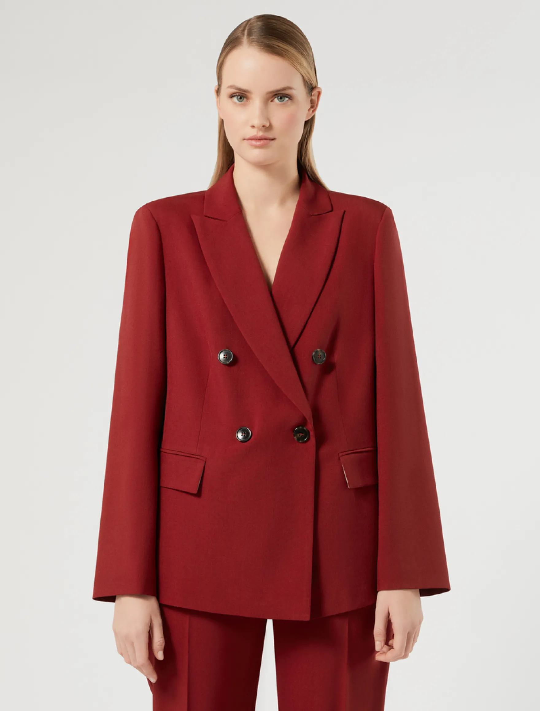 Giacca blazer in stuoia mélange - BORDEAUX