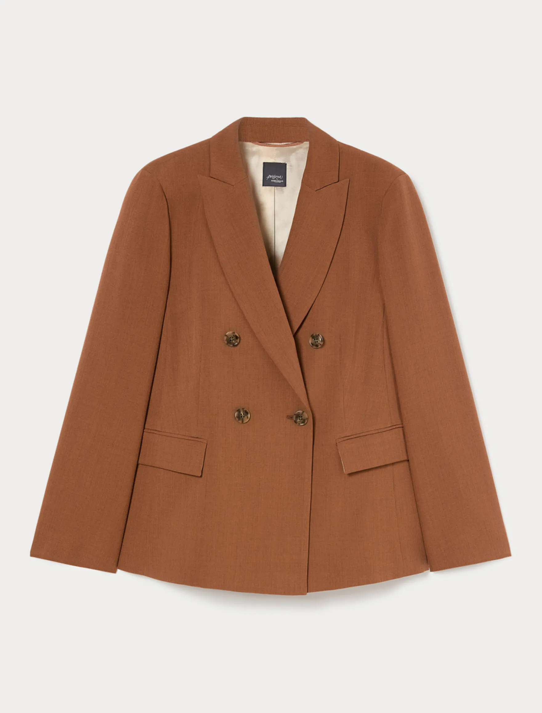 Giacca blazer in stuoia mélange - CUOIO