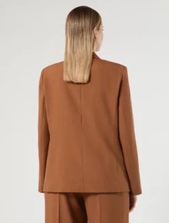 Giacca blazer in stuoia mélange - CUOIO