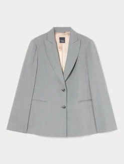 Giacca blazer in stuoia mélange - GRIGIO MEDIO