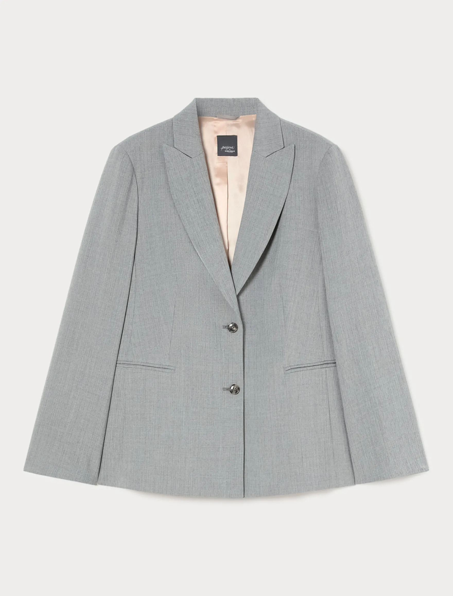Giacca blazer in stuoia mélange - GRIGIO MEDIO