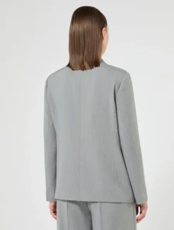 Giacca blazer in stuoia mélange - GRIGIO MEDIO