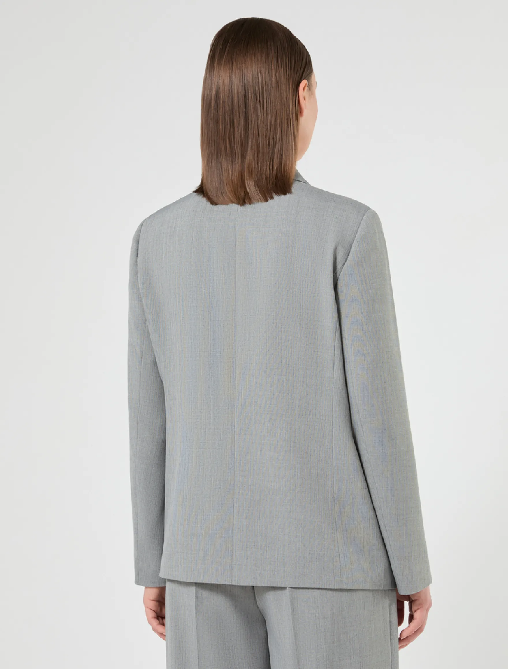 Giacca blazer in stuoia mélange - GRIGIO MEDIO