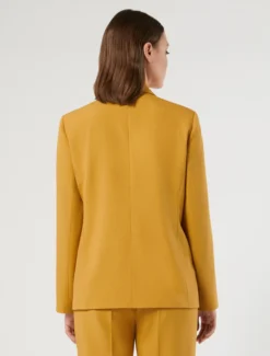 Giacca blazer in stuoia mélange - SENAPE