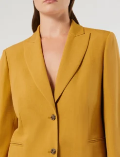 Giacca blazer in stuoia mélange - SENAPE