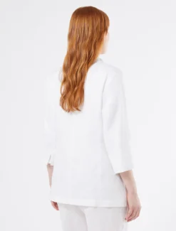 Giacca blazer in tela di lino - BIANCO OTTICO