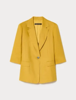 Giacca blazer in tela di lino - MIELE