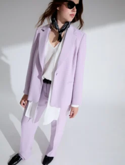 Giacca blazer in tessuto fluido - LAVANDA