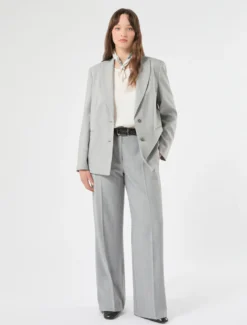 Giacca blazer in twill - GRIGIO MEDIO