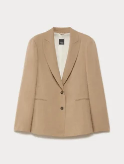 Giacca blazer in twill - NOCCIOLA