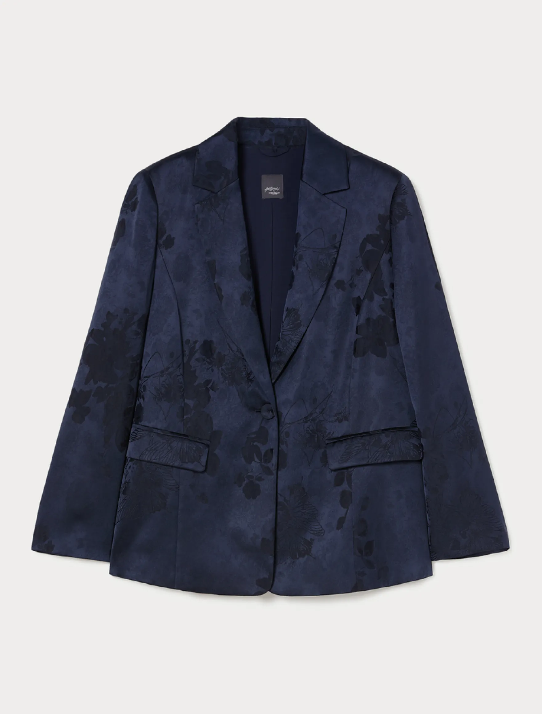 Giacca blazer jacquard - BLU NOTTE