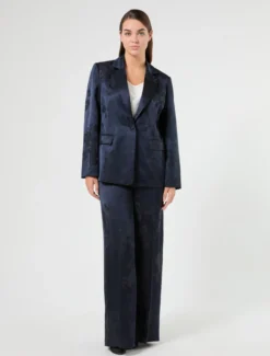 Giacca blazer jacquard - BLU NOTTE