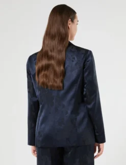 Giacca blazer jacquard - BLU NOTTE