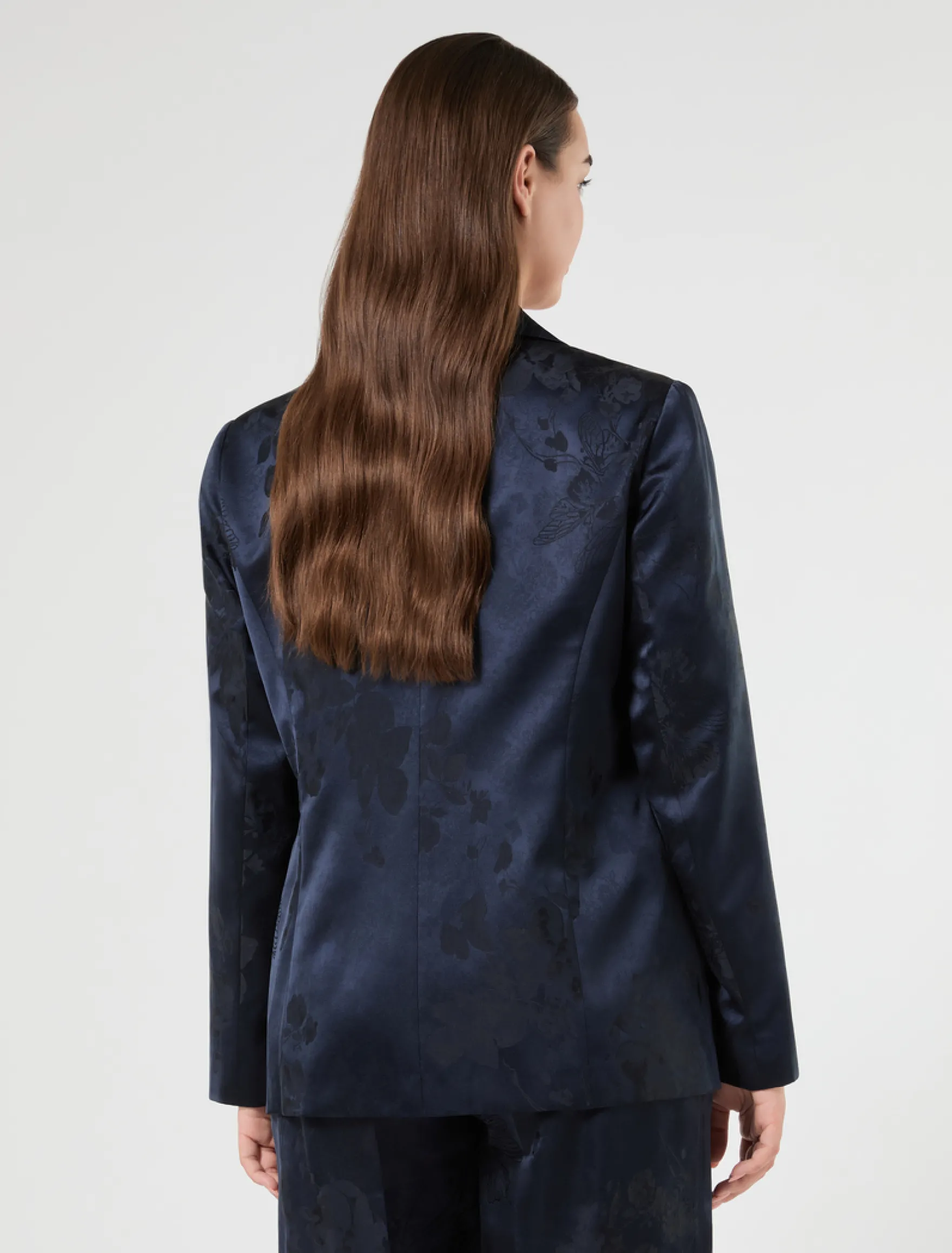 Giacca blazer jacquard - BLU NOTTE